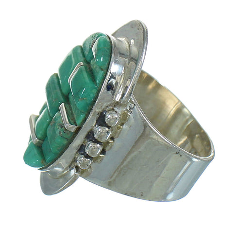Turquoise Silver Southwestern Jewelry Ring Size 5-1/2 AX89651